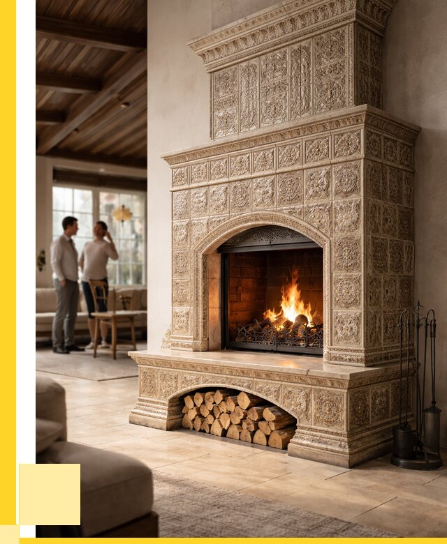 Купить изразцовый камин в Белгороде от 259675 р. | ЭриданБлг