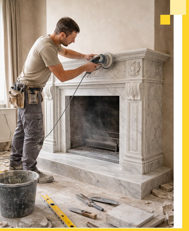 Изготовление и установка мраморных каминов в Белгороде под ключ