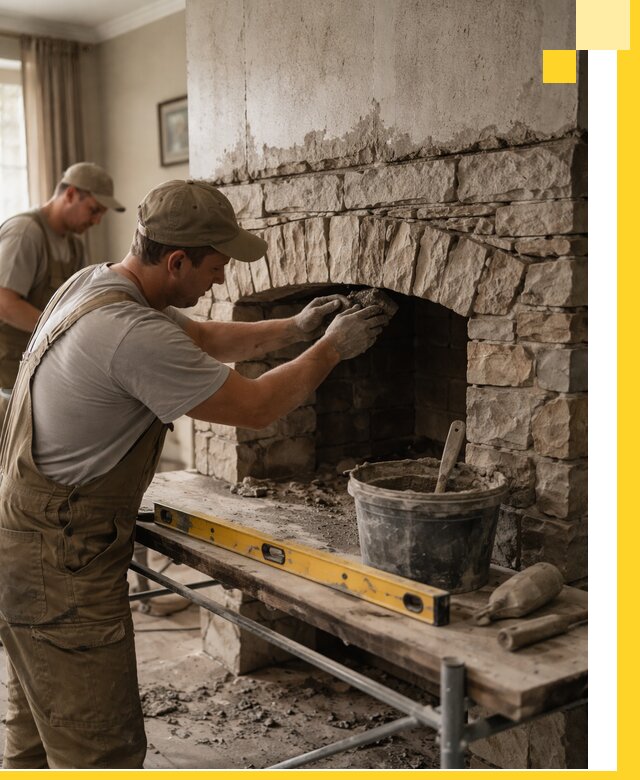 Изготовление каминов под ключ в Белгороде, монтаж и отделка