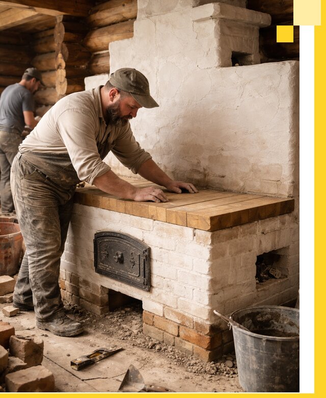 Проектирование и установка русской печи с лежанкой в Белгороде