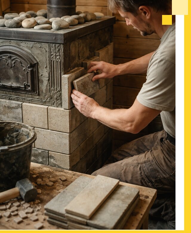 Облицовка банных печей в Белгороде профессиональная отделка