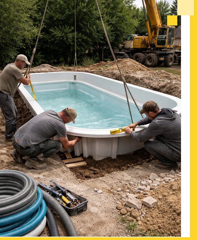 Установка и монтаж композитных бассейнов под ключ в Белгороде