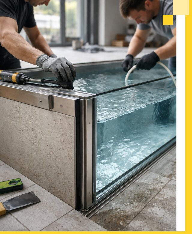 Проектирование и монтаж стеклянных бассейнов в Белгороде