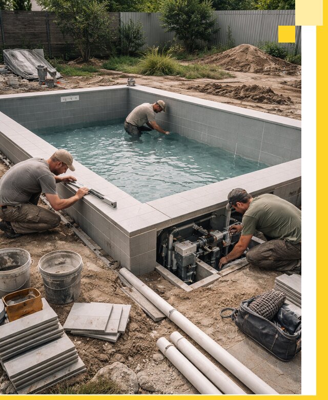 Строительство и монтаж бассейнов для дачи под ключ в Белгороде