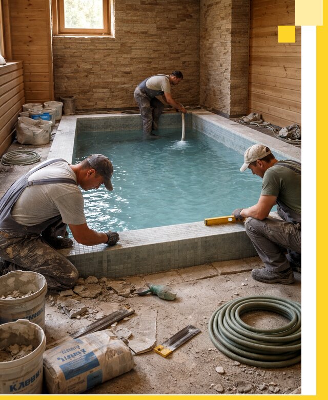 Проектирование и строительство бассейнов для бани в Белгороде