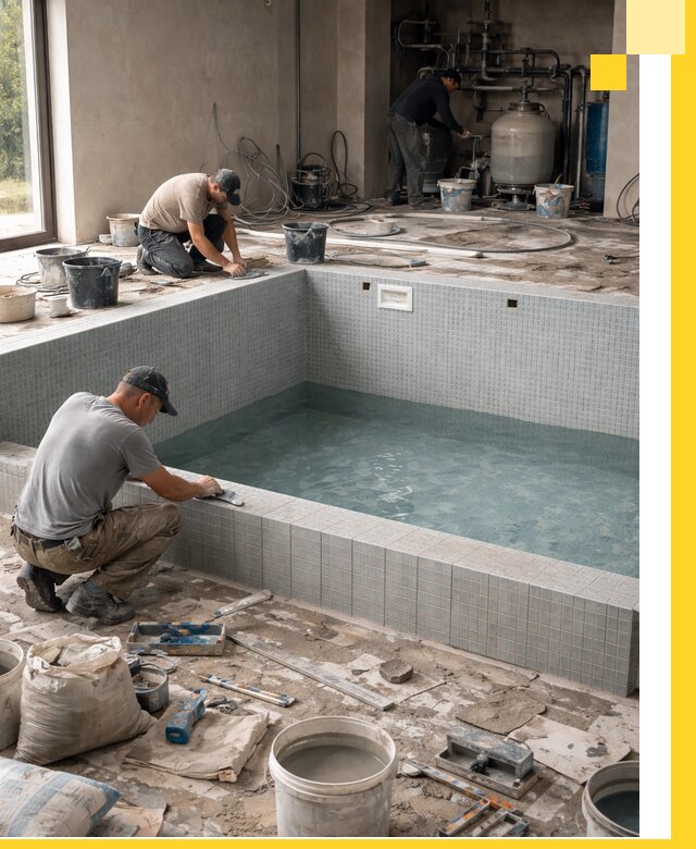 Строительство и монтаж бассейнов в помещении в Белгороде