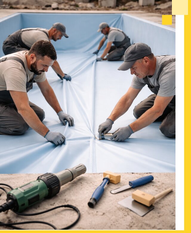 ПВХ пленка для бассейнов с монтажом и гарантией в Белгороде