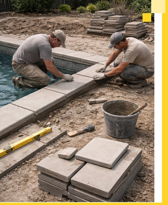 Установка и изготовление копингового камня для бассейнов в Белгороде