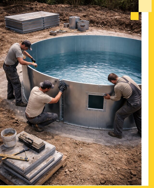 Круглые бассейны под ключ в Белгороде проектирование и монтаж