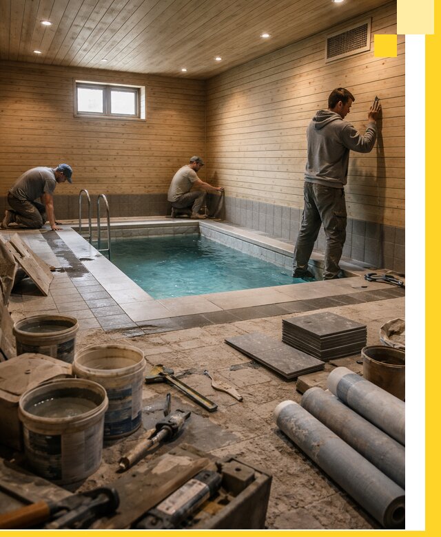 Строительство бани с бассейном и сауной под ключ в Белгороде