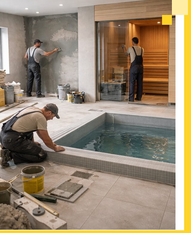 Проектирование и строительство сауны с бассейном в Белгороде