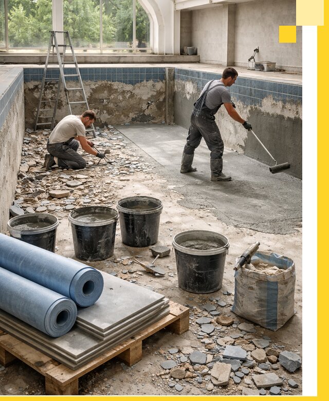 Реконструкция бассейнов в Белгороде: ремонт, гидроизоляция