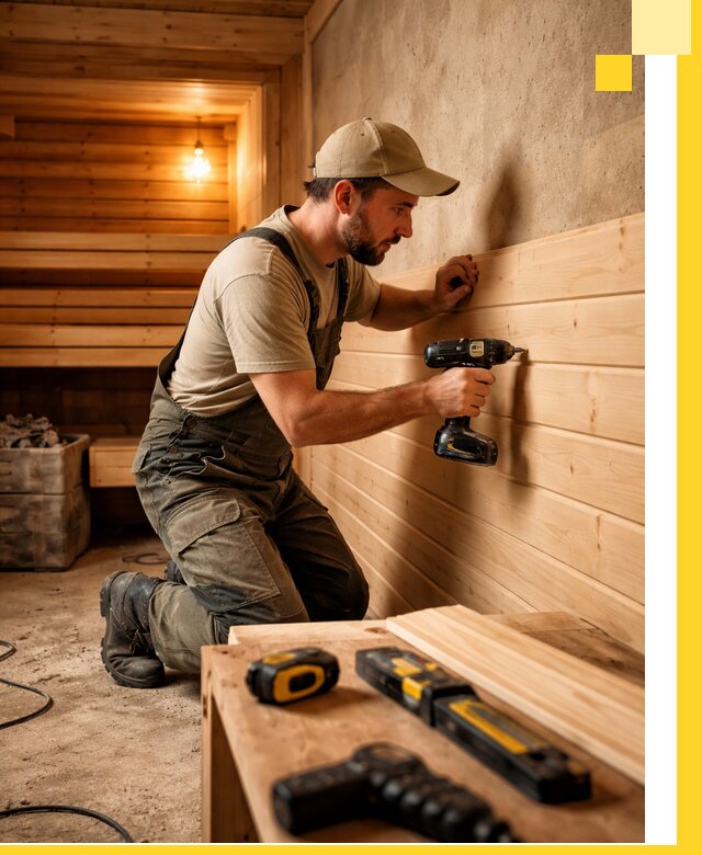 Профессиональная внутренняя отделка бани в Белгороде под ключ