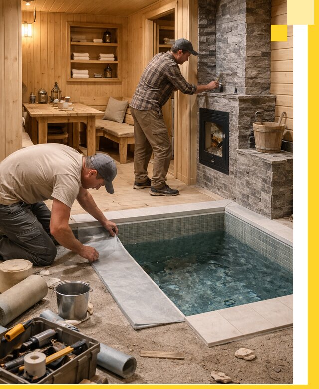 Строительство бань с комнатой отдыха под ключ в Белгороде