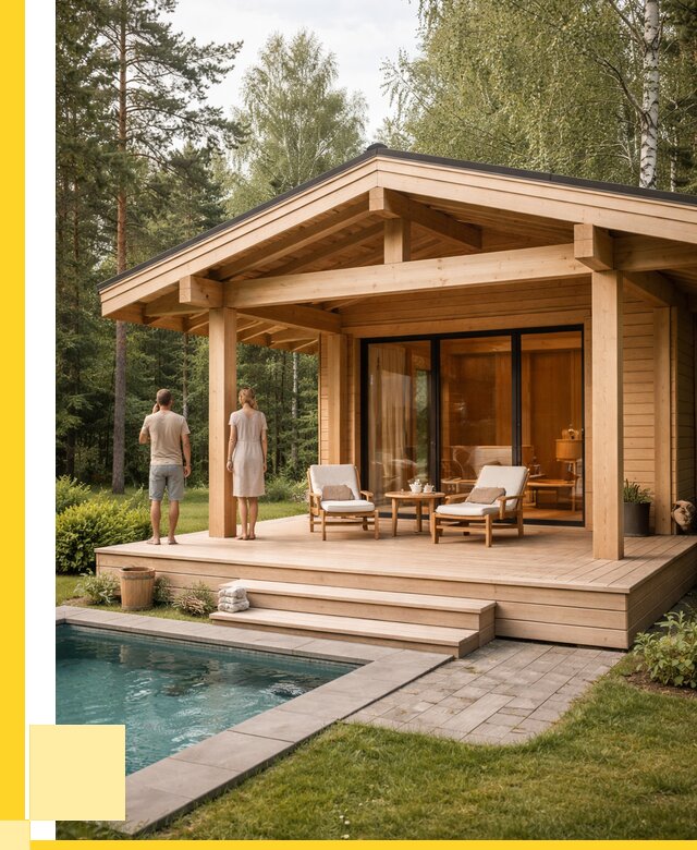 Бани с террасой под ключ в Белгороде от 623220 р. | ЭриданБлг