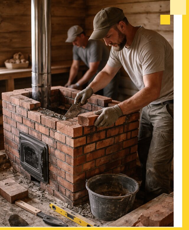 Кирпичные печи для бани под ключ в Белгороде, проект и монтаж