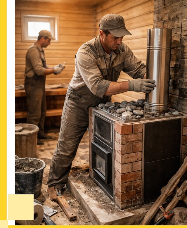 Монтаж печи в бане под ключ в Белгороде от 20774 р. | ЭриданБлг