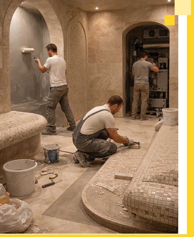 Строительство бани с хамамом и бассейном под ключ в Белгороде