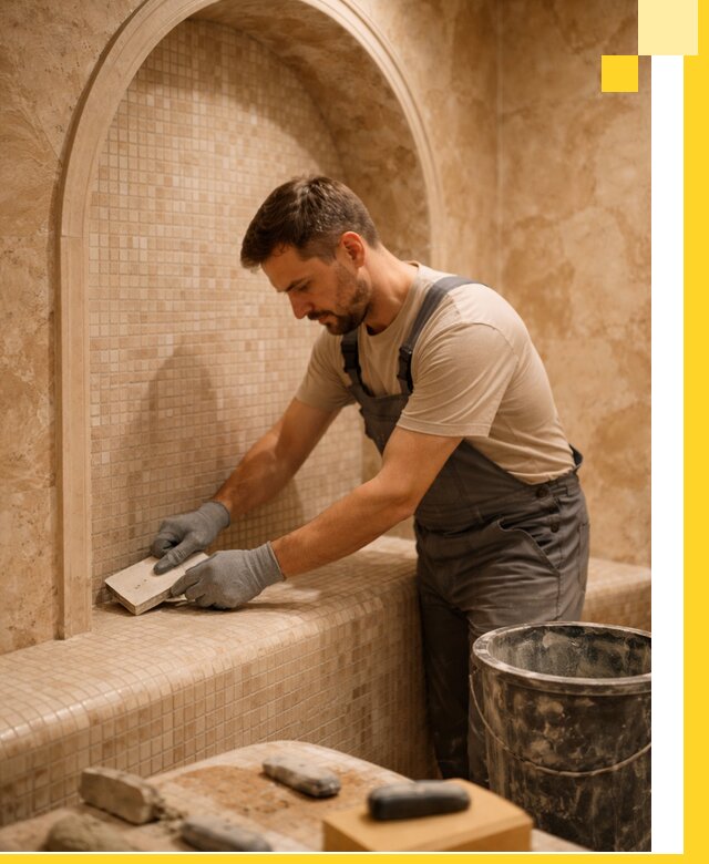 Профессиональная отделка хамамов с мозаикой под ключ в Белгороде